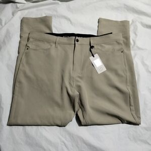 Luke & Dutch Tech Pants Mens 38x32(40x32) Khaki Stretch Moisture Wicking Easy Ca